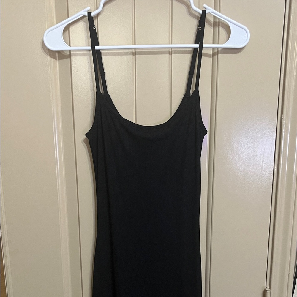 SKIMS Soft Lounge Long Slip Black Dress